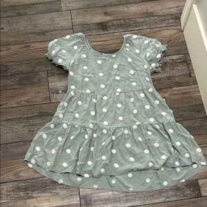 Saige green polka dot dress